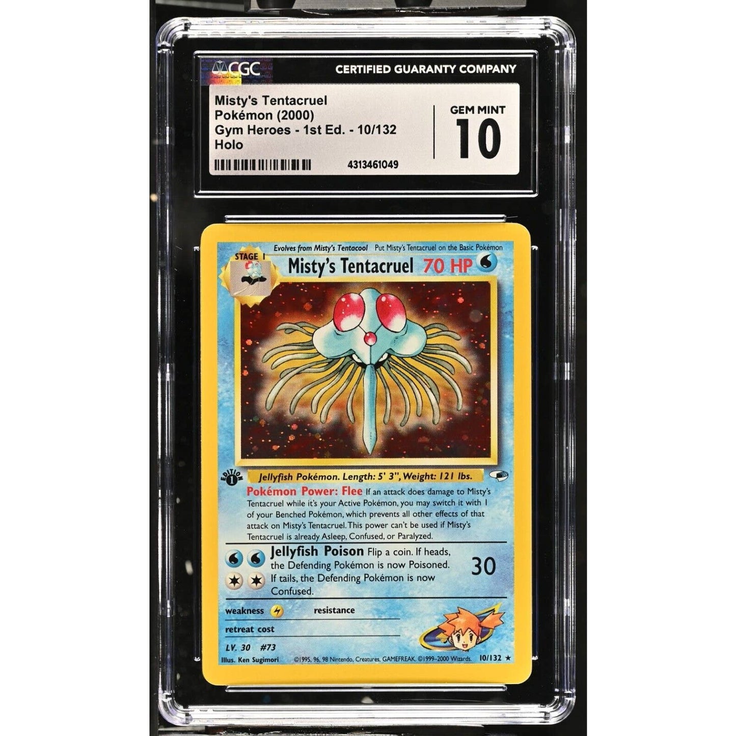 CGC 10 GEM MINT Misty's Tentacruel 1st Edition 10/132 Gym Heroes Holo (PSA/BGS)