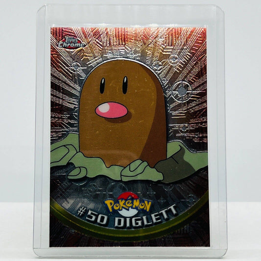 Pokémon Diglett #50 Pokemon 2000 Topps TV Animation Chrome Series 1 Holo Foil