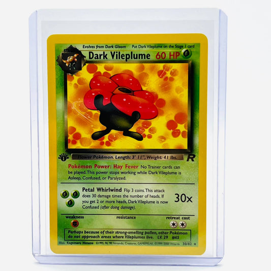 Pokémon Dark Vileplume 1st Edition 30/82 Team Rocket Non Holo Rare Card NM-MT