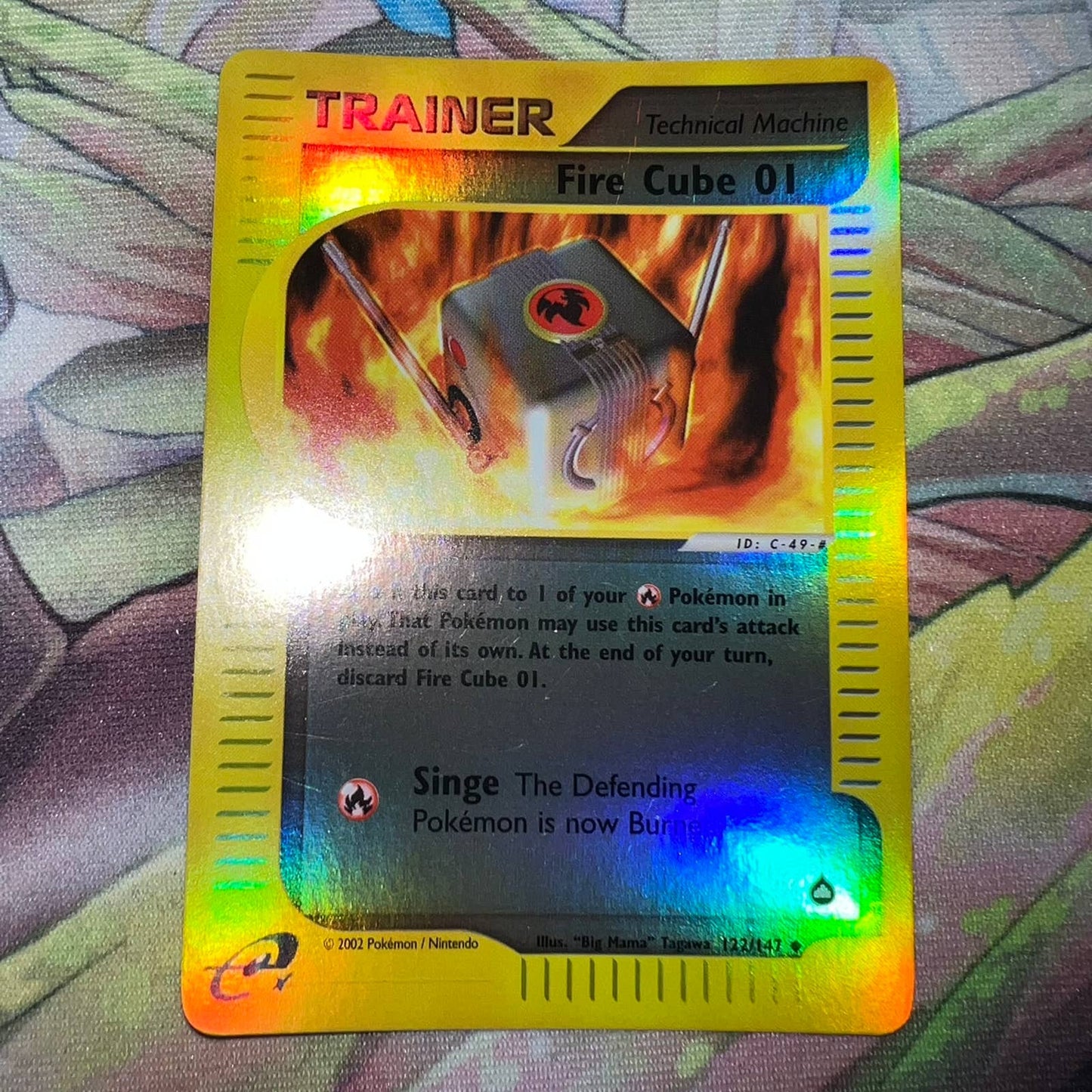 Pokémon Fire Cube 01 Trainer 122/147 Aquapolis Reverse Holo TCG Pokemon Card NM