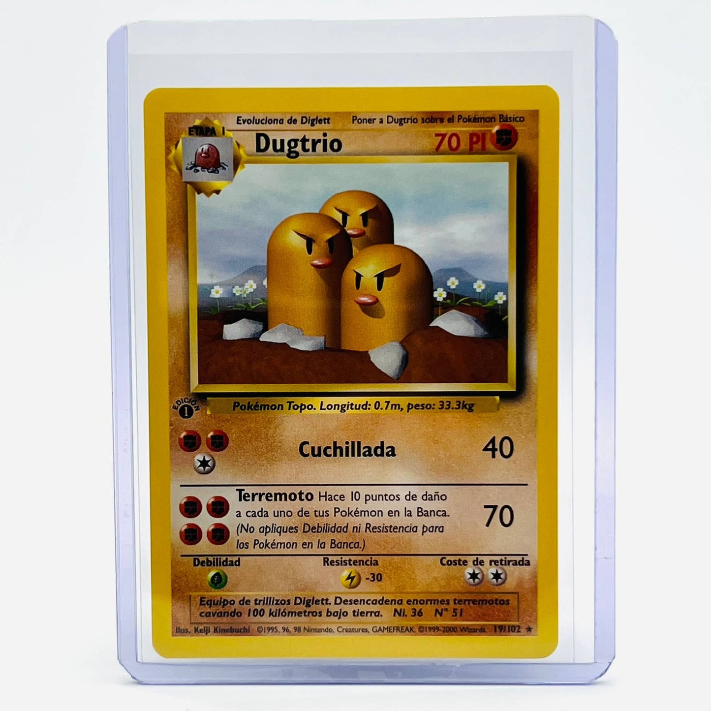 Pokémon Dugtrio 19/102 1st Edition Base Set Spanish Non Holo Rare TCG Card NM-MT