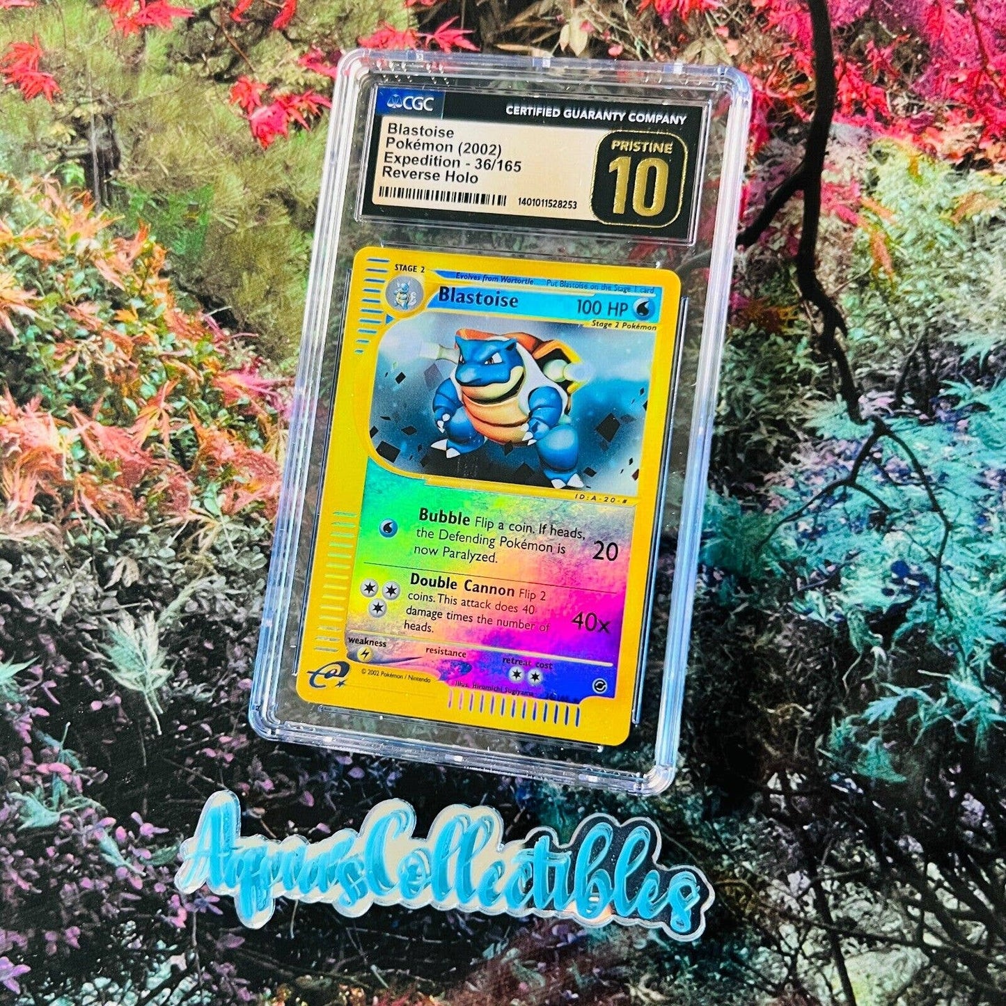 CGC 10 PRISTINE Blastoise 36/165 Pokémon Expedition 2002 Reverse Holo (PSA/BGS)