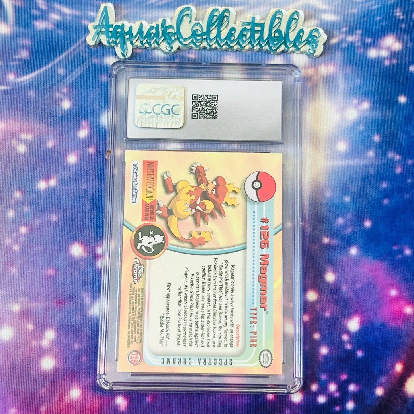 CGC 9 MINT Magmar Spectra #126 Pokemon 2000 Topps Chrome Holo Rare (PSA/BGS)