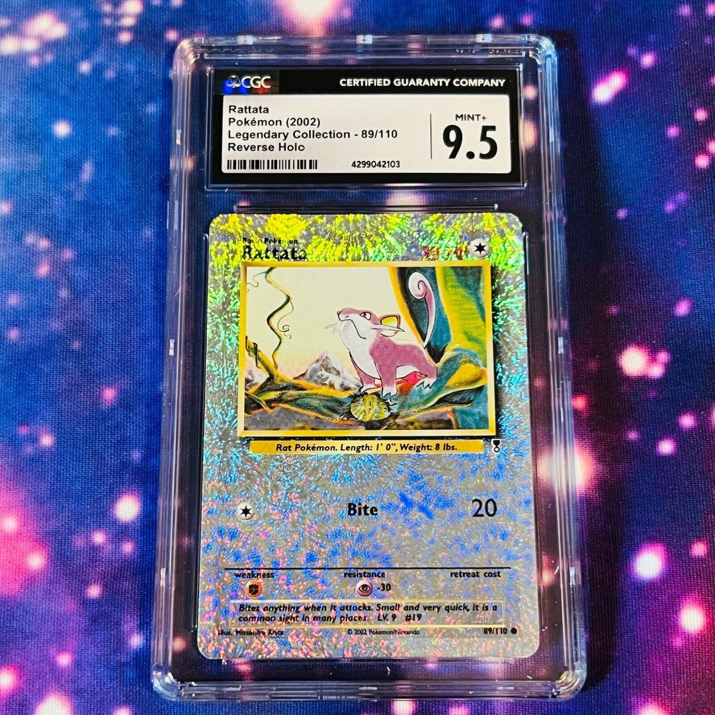 CGC 9.5 MINT+ Rattata 89/110 Pokémon Legendary Collection Reverse (PSA/BGS)