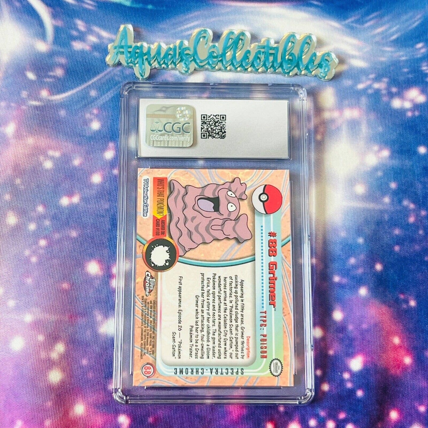 CGC 8.5 NM/MINT+ Grimer Spectra #88 Pokemon 2000 Topps Chrome Rare (PSA/BGS)