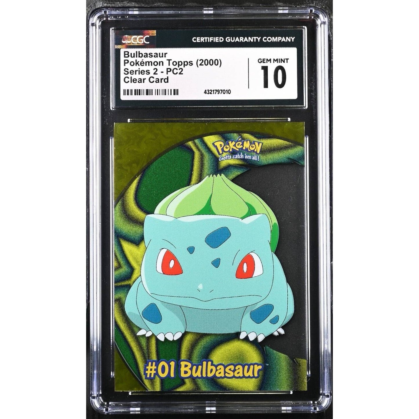 CGC 10 GEM MINT Bulbasaur #PC2 Pokemon 2000 Topps TV Clear Card (PSA/BGS)