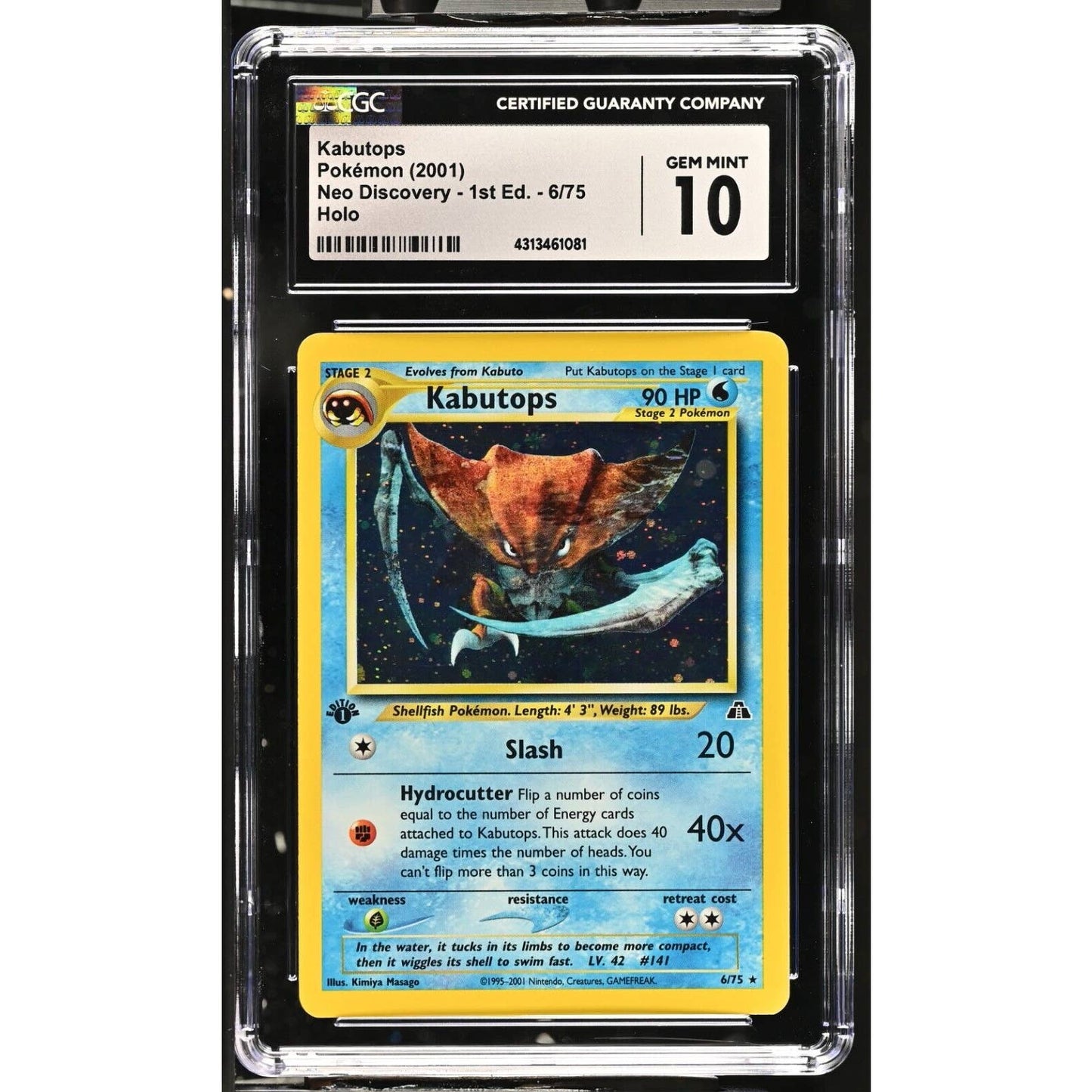 CGC 10 GEM MINT Kabutops 1st Edition 6/75 Neo Discovery Holo Rare (PSA/BGS)