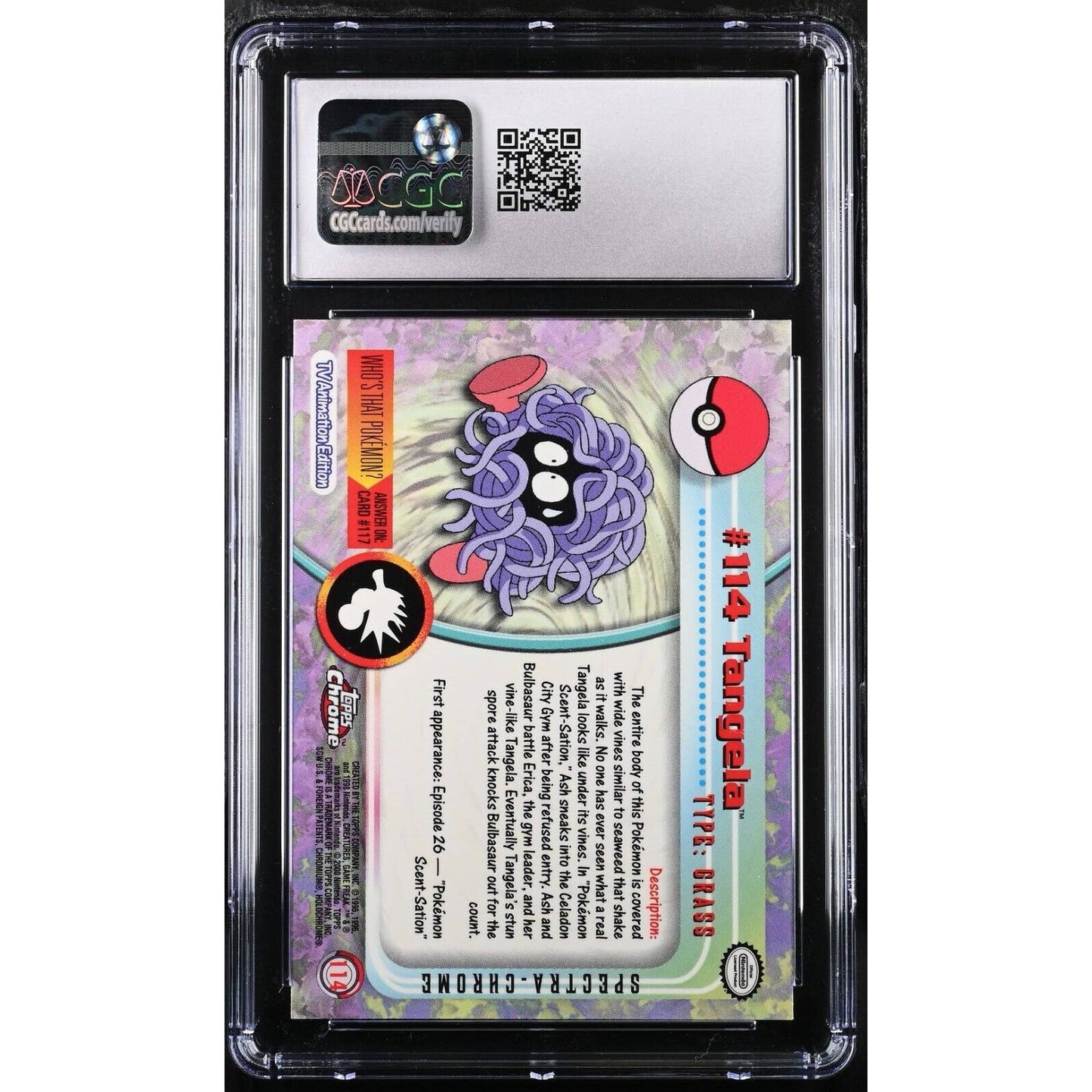 CGC 9.5 MINT+ Tangela Spectra #114 Pokemon 2000 Topps Chrome Rare (PSA/BGS)