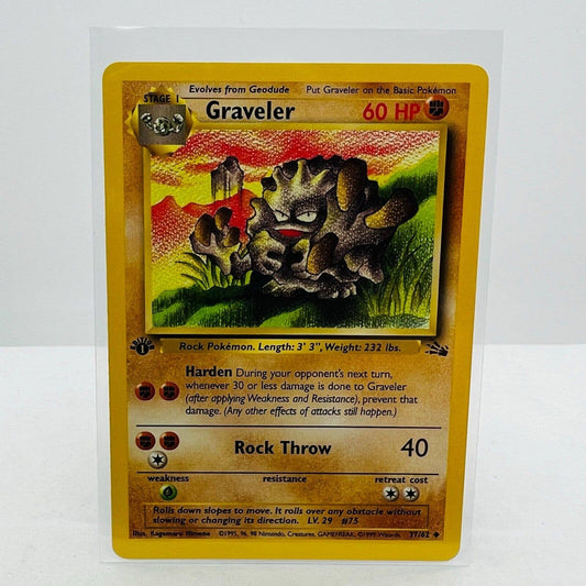 Pokémon Graveler 1st Edition 37/62 Fossil WOTC 1999 Pokemon Uncommon Card NM-MT