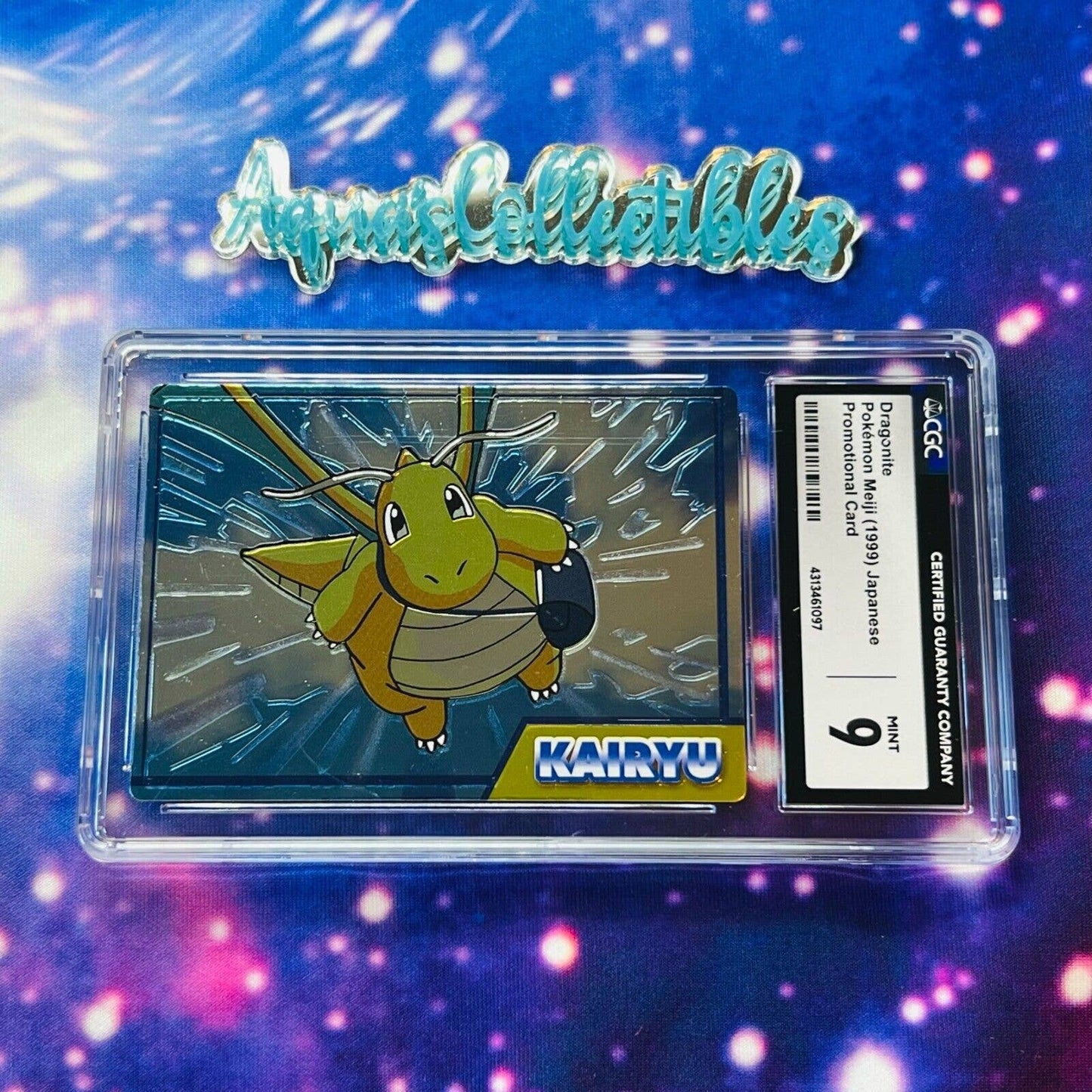 CGC 9 MINT Dragonite Kairyu Pokemon Meiji 1999 Japanese Promo (PSA/BGS) Pop 1!