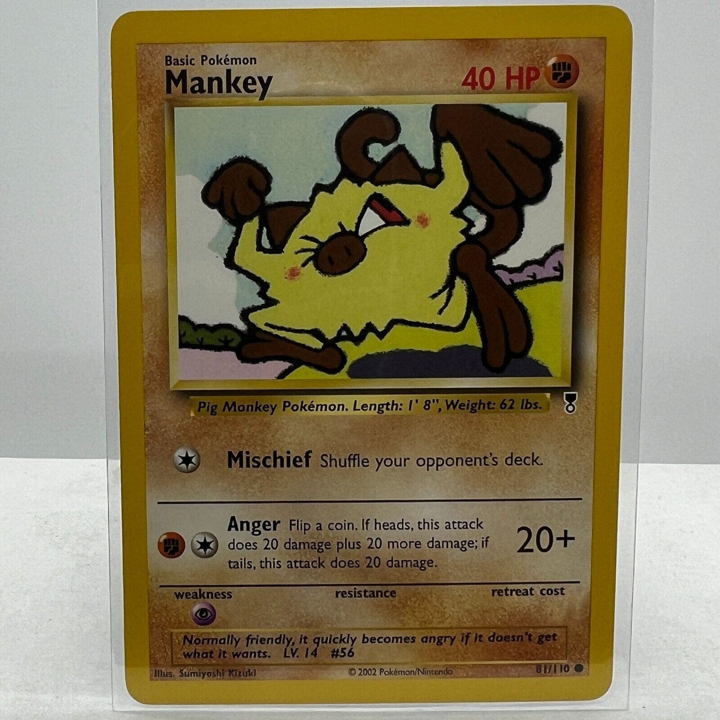 Pokémon Mankey 81/110 Pokemon 2000 Legendary Collection TCG Common Card NM-MT