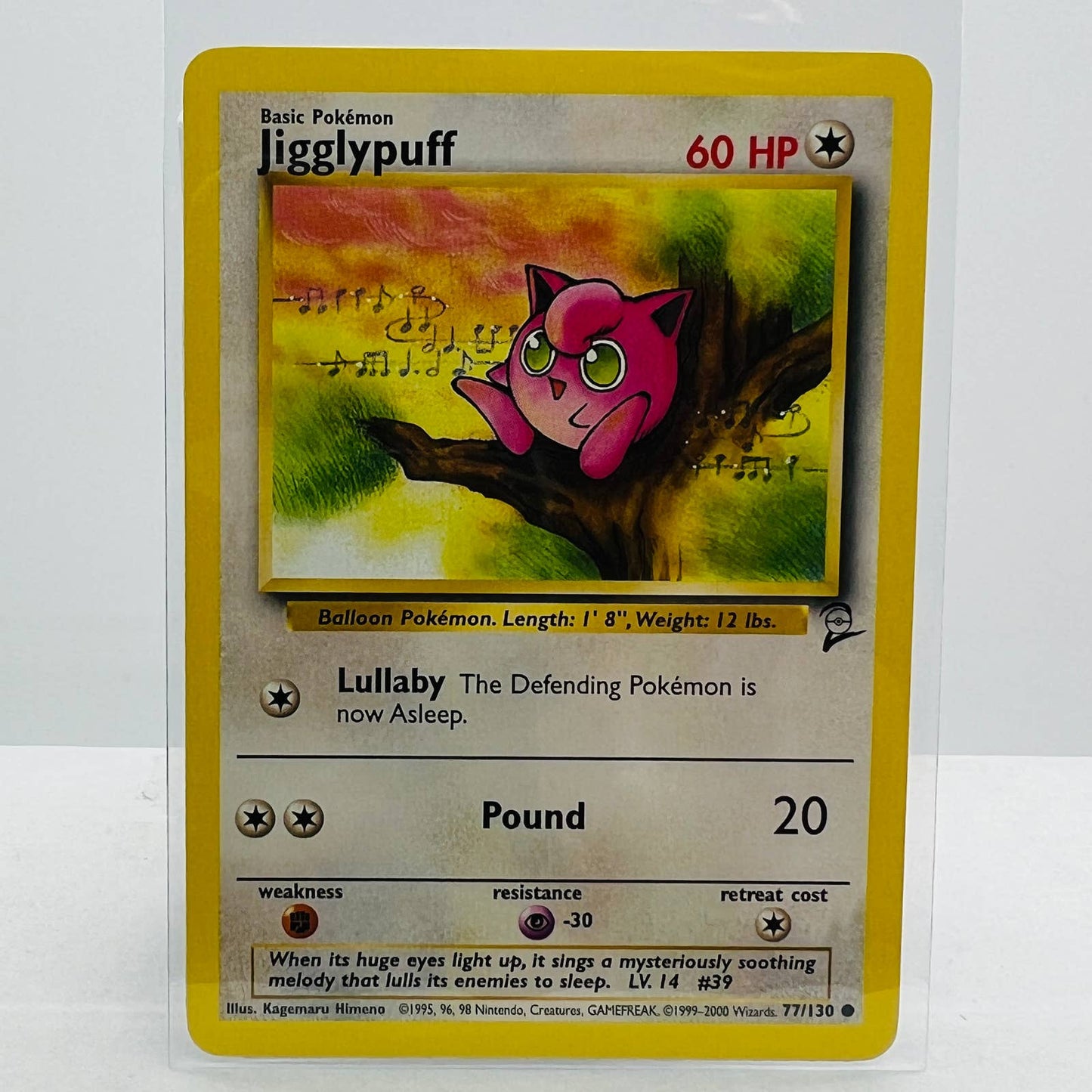 Pokémon Jigglypuff 77/130 Base Set 2 Pokemon 2000 WOTC Common Card NM-MT