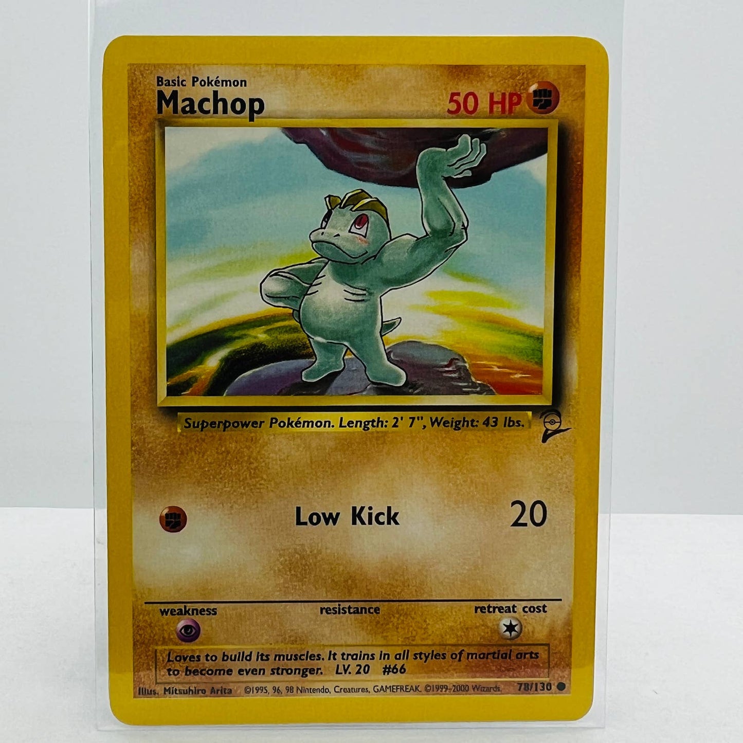 Pokémon Machop 78/130 Base Set 2 Pokemon 2000 WOTC Common Card NM-MT