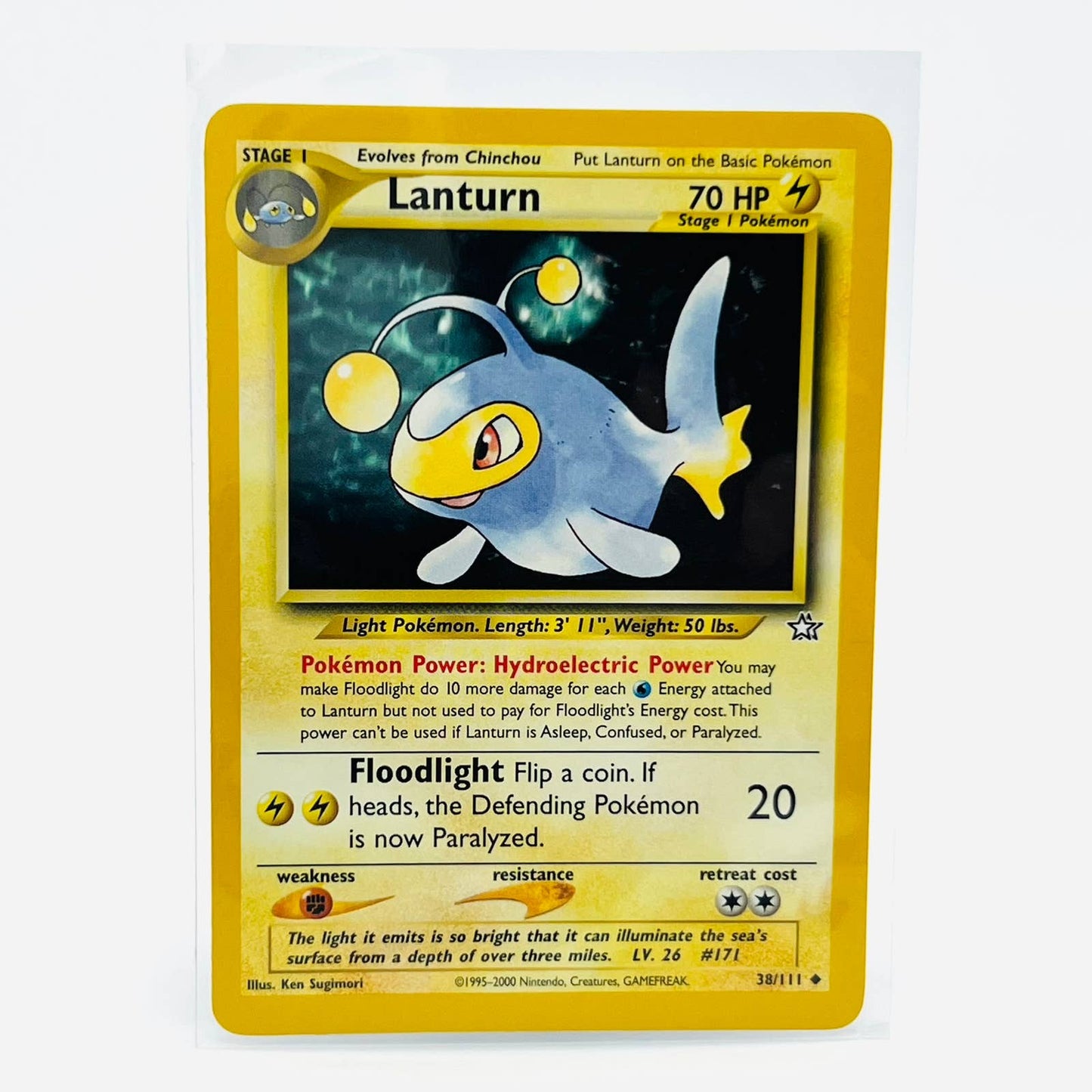 Pokémon Lanturn 38/111 Neo Genesis Unlimited WOTC Pokemon Uncommon Card NM-MT