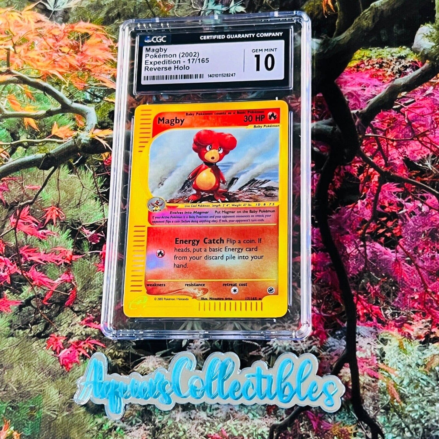 CGC 10 GEM MINT Magby 17/165 Pokémon Expedition 2002 Reverse Holo (PSA/BGS)