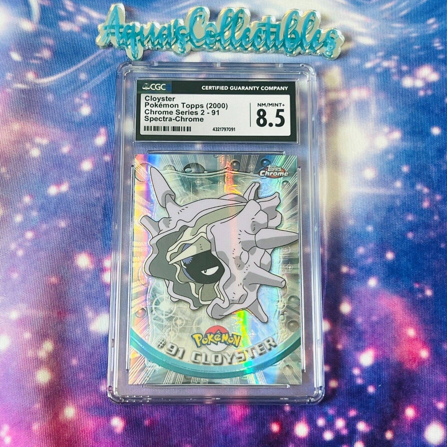 CGC 8.5 NM/MINT+ Cloyster Spectra #91 Pokemon 2000 Topps Chrome Rare (PSA/BGS)