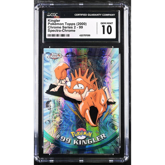 CGC 10 GEM MINT Kingler Spectra #99 Pokemon 2000 Topps Chrome Rare (PSA/BGS)