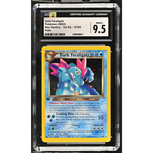 CGC 9.5 MINT+ Dark Feraligatr 1st Edition 5/105 Pokémon Neo Destiny (PSA/BGS)