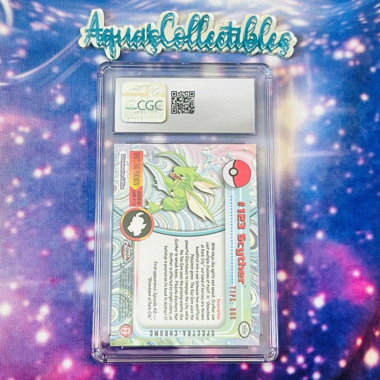 CGC 9 MINT Scyther Spectra #123 Pokemon 2000 Topps Chrome Holo Rare (PSA/BGS)