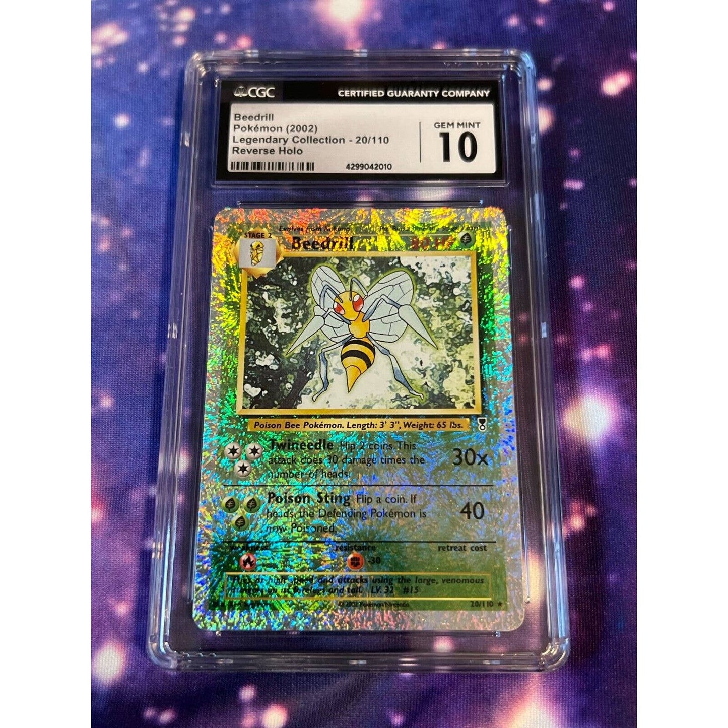 CGC 10 GEM MINT Beedrill 20/110 Pokémon Legendary Collection Reverse (PSA/BGS)