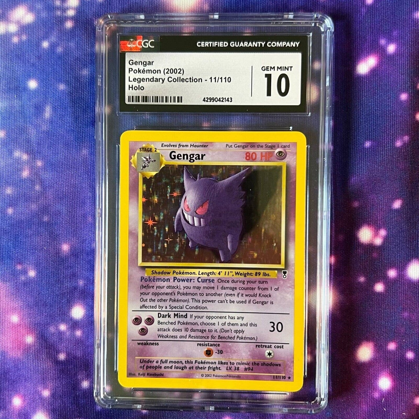 CGC 10 GEM MINT Gengar 11/110 Pokémon 2002 Legendary Collection Holo (PSA/BGS)