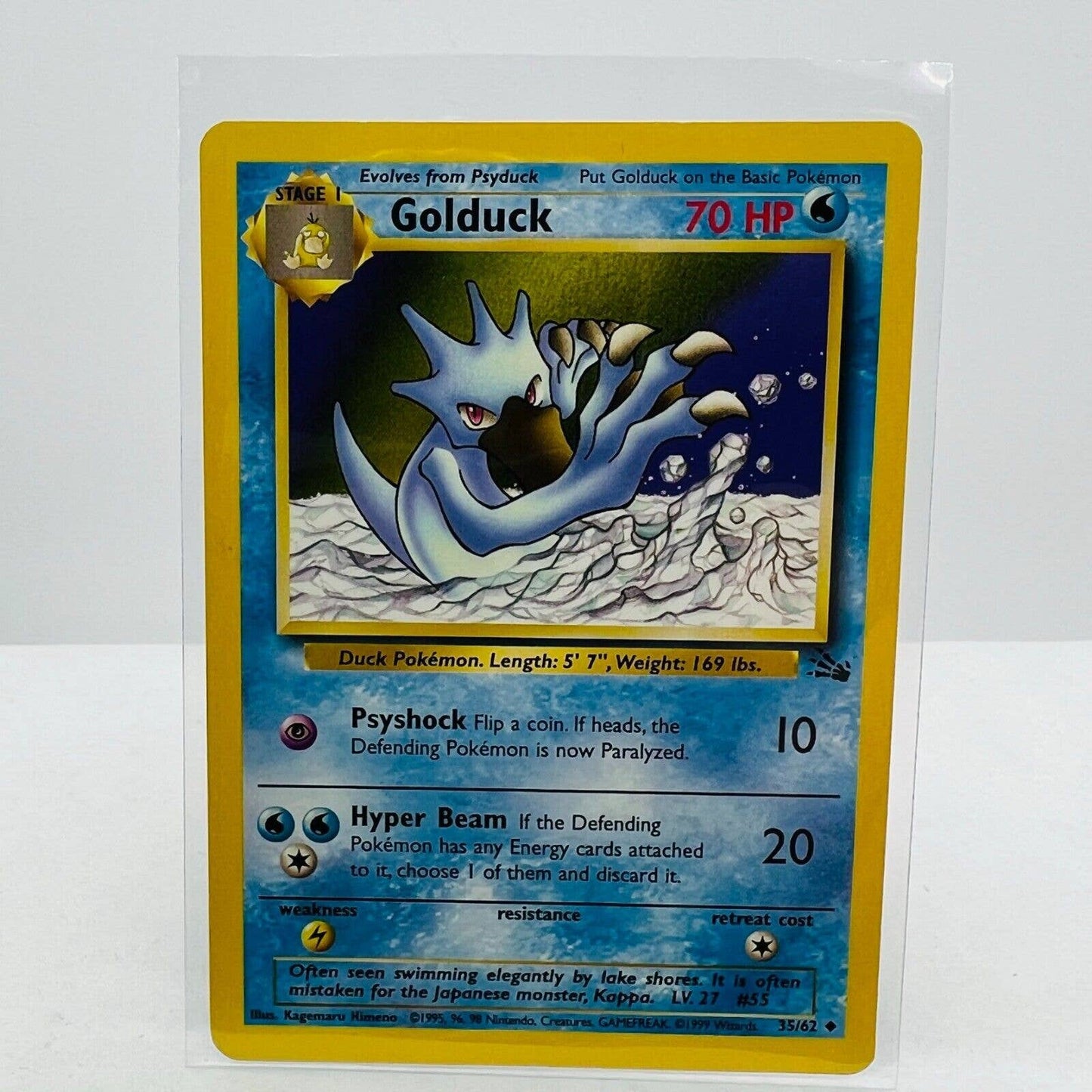 Pokémon Golduck 35/62 Fossil WOTC 1999 Pokemon Unlimited Uncommon Card NM-MT