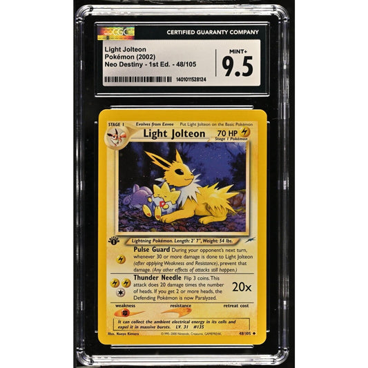 CGC 9.5 MINT+ Light Jolteon 1st Edition 48/105 Pokémon Neo Destiny (PSA/BGS)