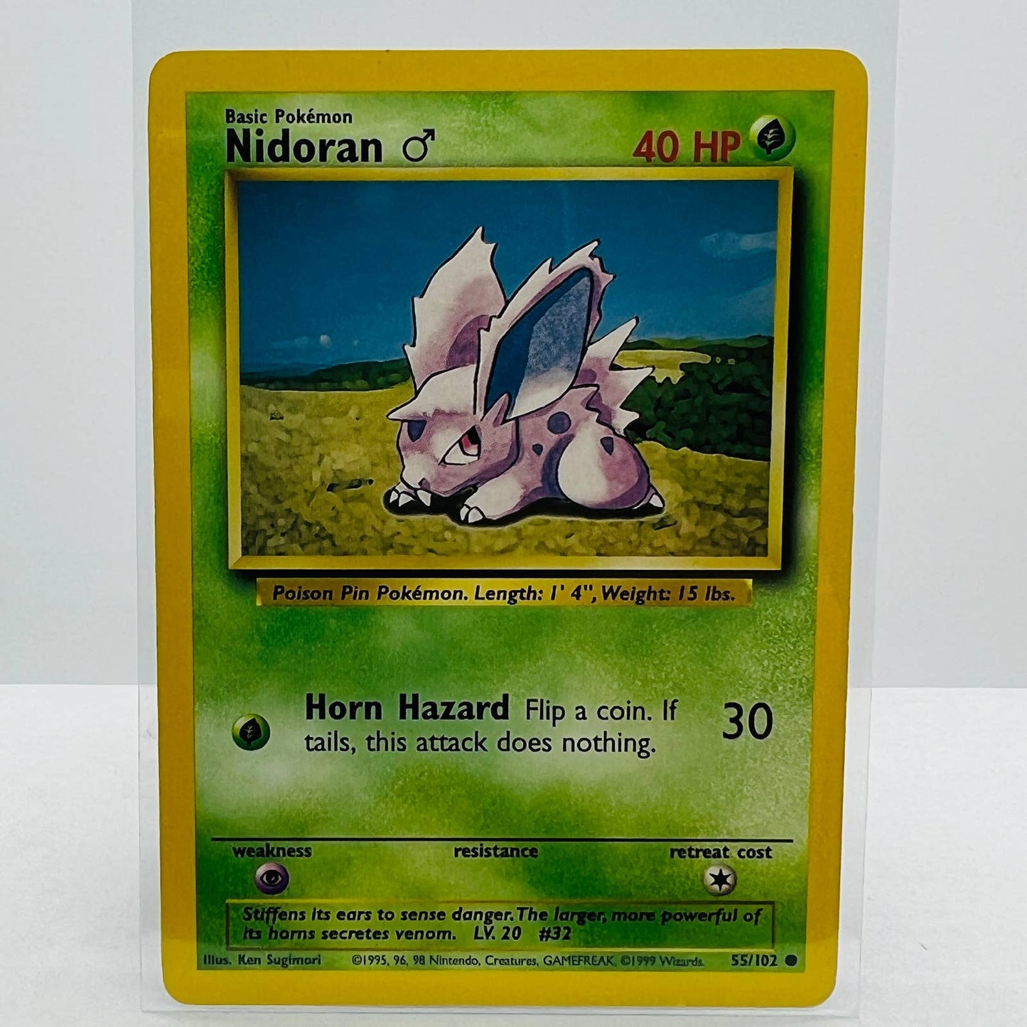 Pokémon Nidoran 55/102 Base Set Unlimited Pokemon 1999 WOTC Common Card LP