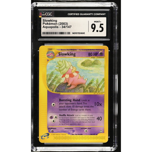 CGC 9.5 MINT+ Slowking 34/147 Pokémon Aquapolis 2003 Non Holo (PSA/BGS) Pop 2