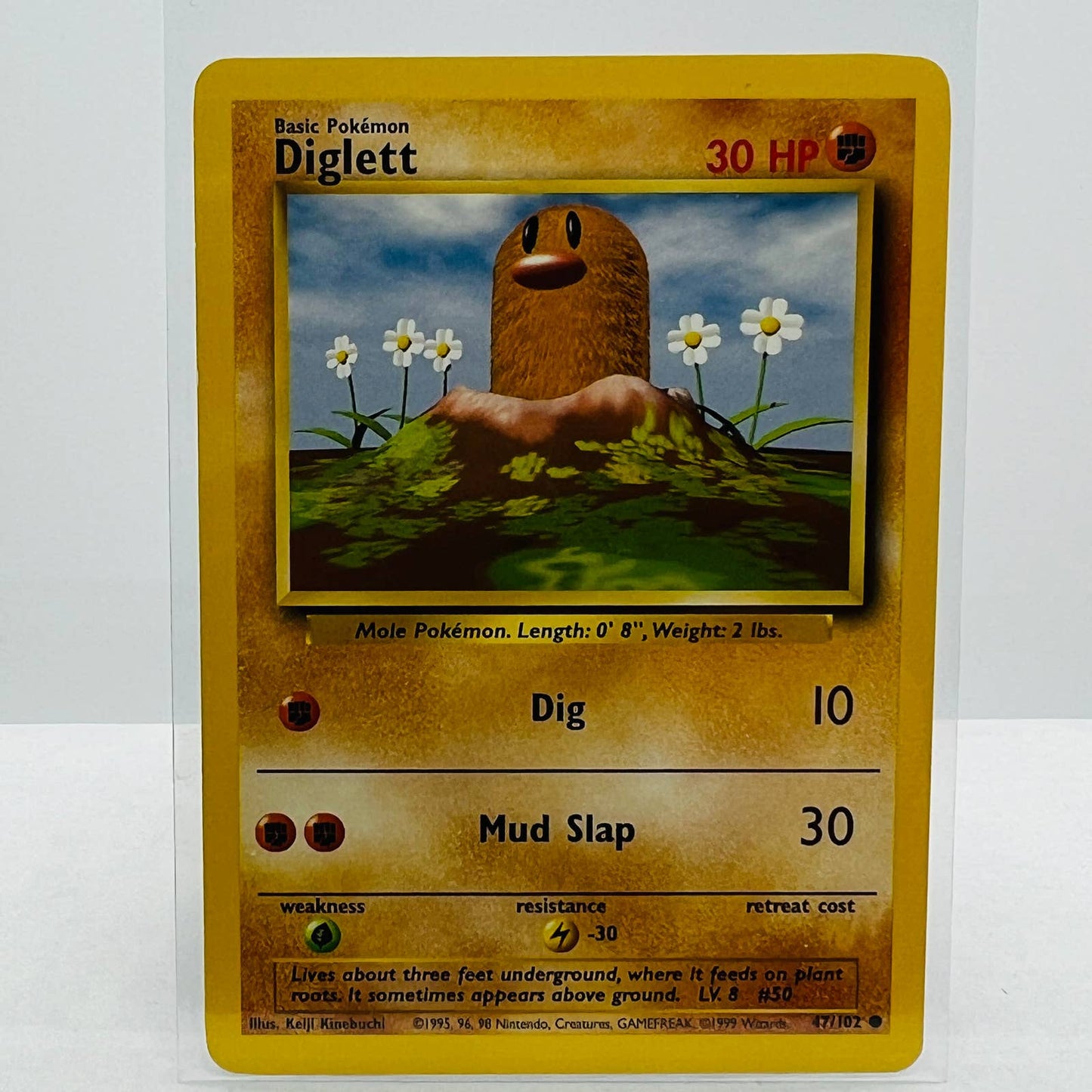 Pokémon Diglett 47/102 Base Set Unlimited Pokemon 1999 WOTC Common Card NM