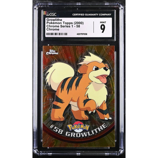 CGC 9 MINT Growlithe #58 Pokemon 2000 Topps Chrome Holo Rare (PSA/BGS)