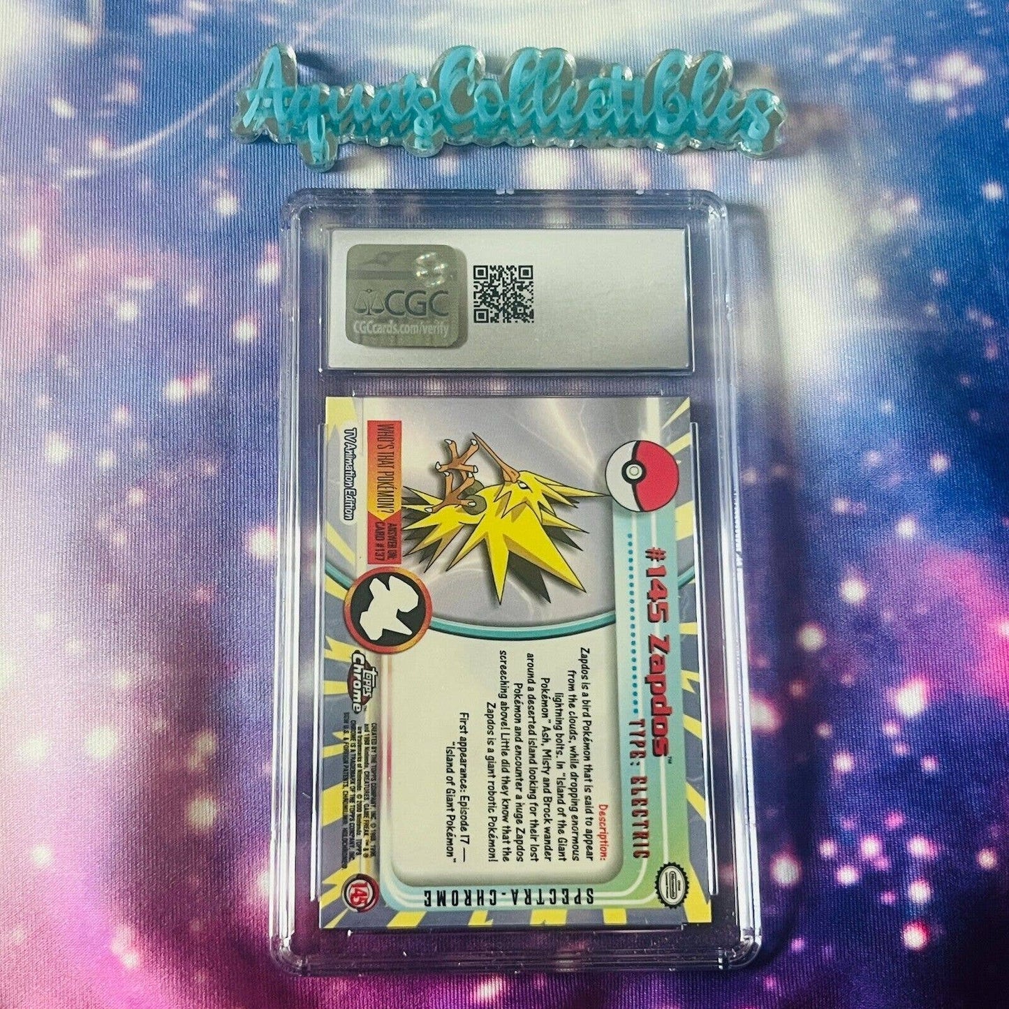 CGC 9.5 MINT+ Zapdos Spectra #145 Pokemon 2000 Topps Chrome Rare (PSA/BGS)