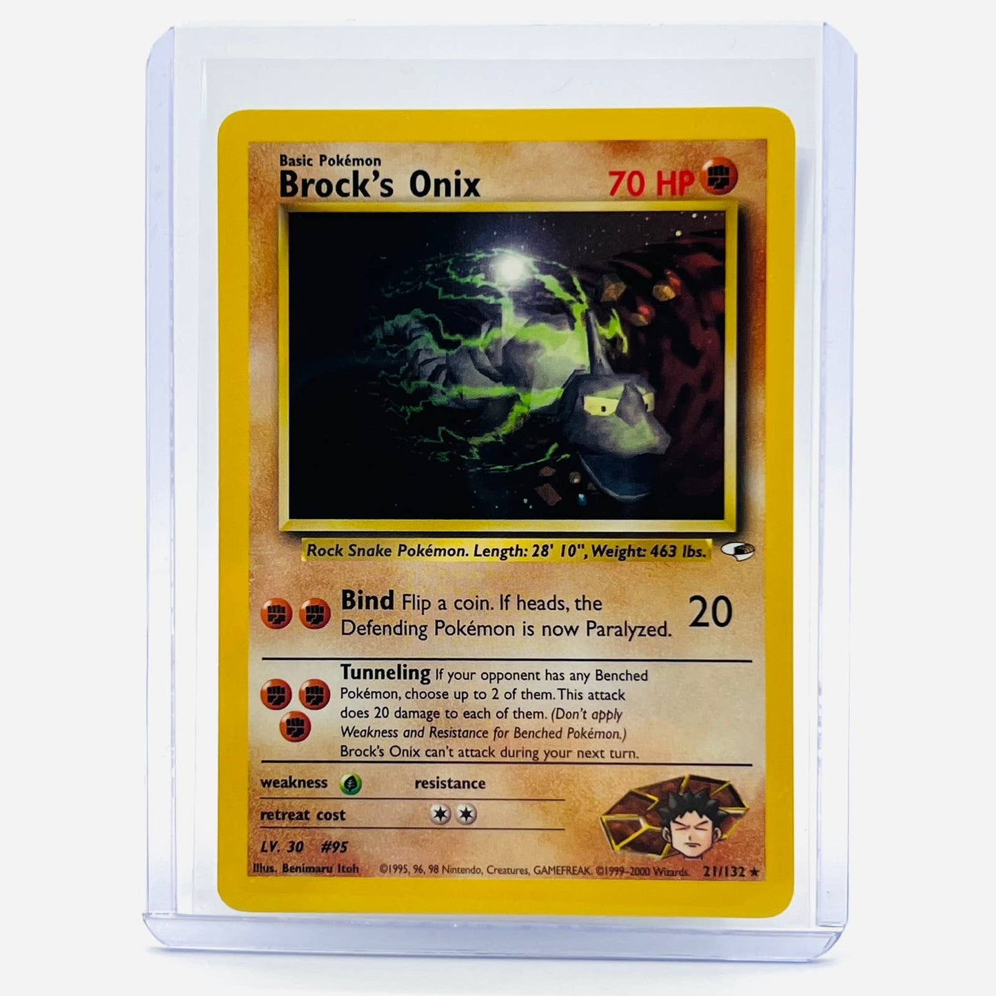 Pokémon Brock's Onix 1st Edition 21/132 Gym Heroes TCG Non Holo Rare Card NM-MT