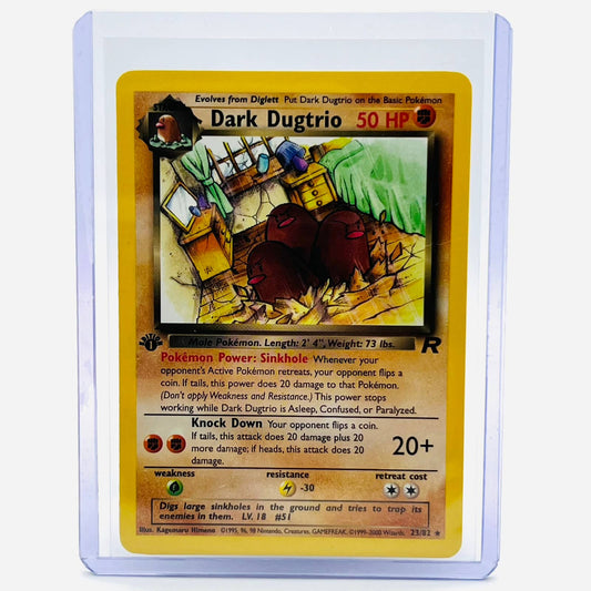 Pokémon Dark Dugtrio 1st Edition 23/82 Team Rocket TCG Non Holo Rare Card NM-MT