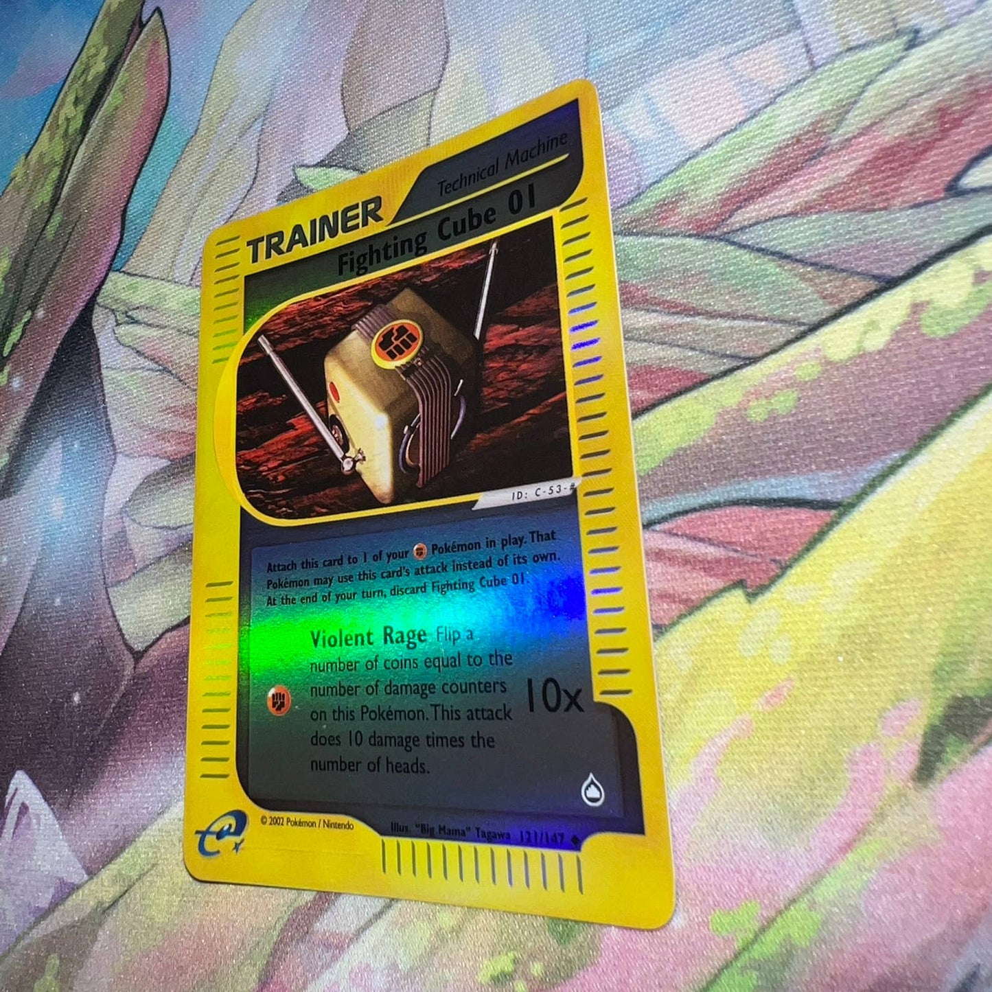 Pokémon Fighting Cube 01 Trainer 121/147 Aquapolis Reverse Holo Pokemon Card NM