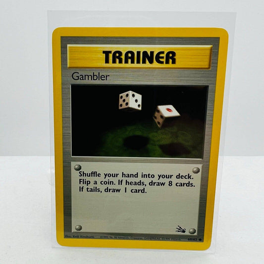 Pokémon Gambler 60/62 Fossil WOTC 1999 Pokemon Unlimited Common Card NM-MT