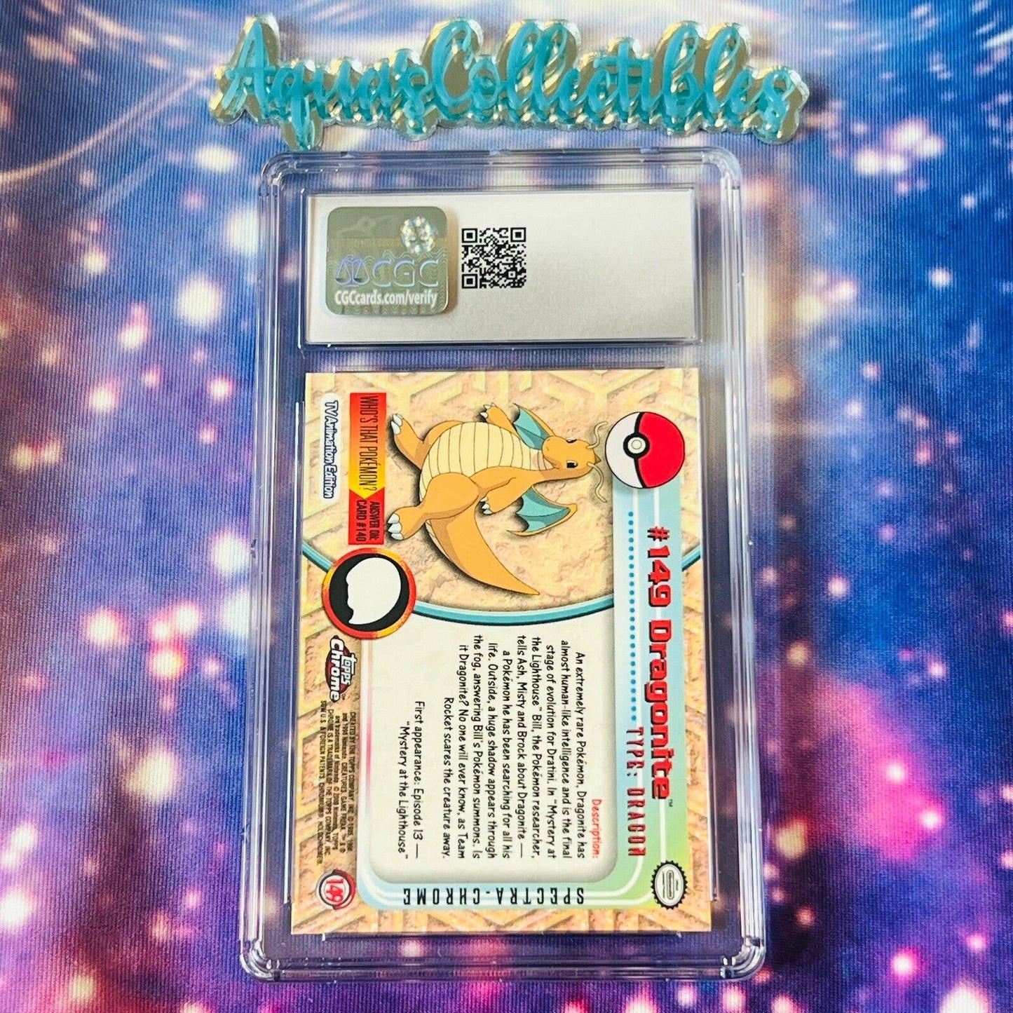 CGC 9.5 MINT+ Dragonite Spectra #149 Pokemon 2000 Topps Chrome Rare (PSA/BGS)