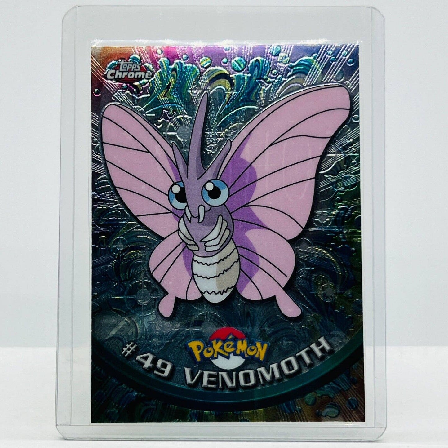 Pokémon Venomoth #49 Pokemon 2000 Topps TV Animation Chrome Series 1 Holo Foil