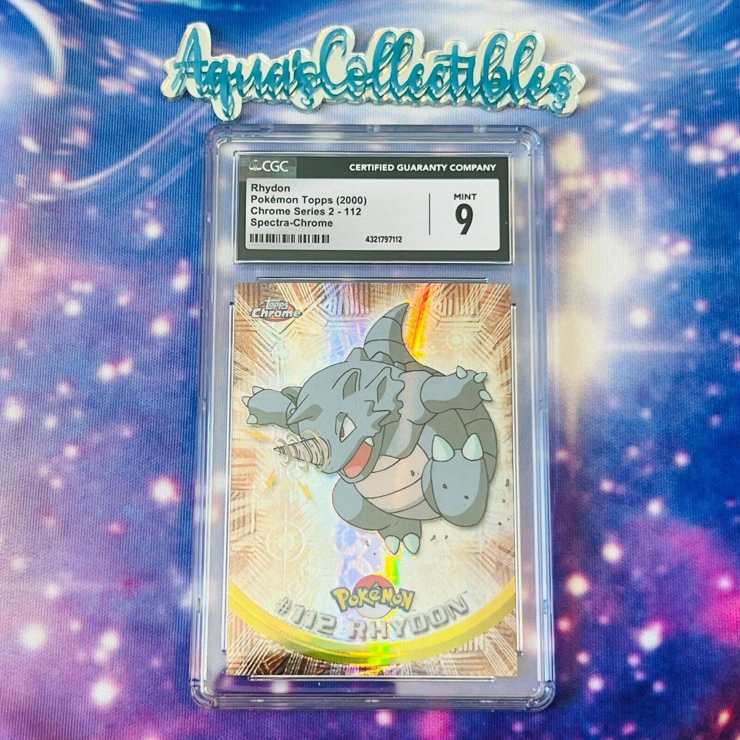 CGC 9 MINT Rhydon Spectra #112 Pokemon 2000 Topps Chrome Holo Rare (PSA/BGS)