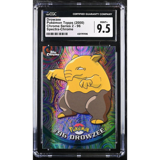 CGC 9.5 MINT+ Drowzee Spectra #96 Pokemon 2000 Topps Chrome Rare (PSA/BGS)