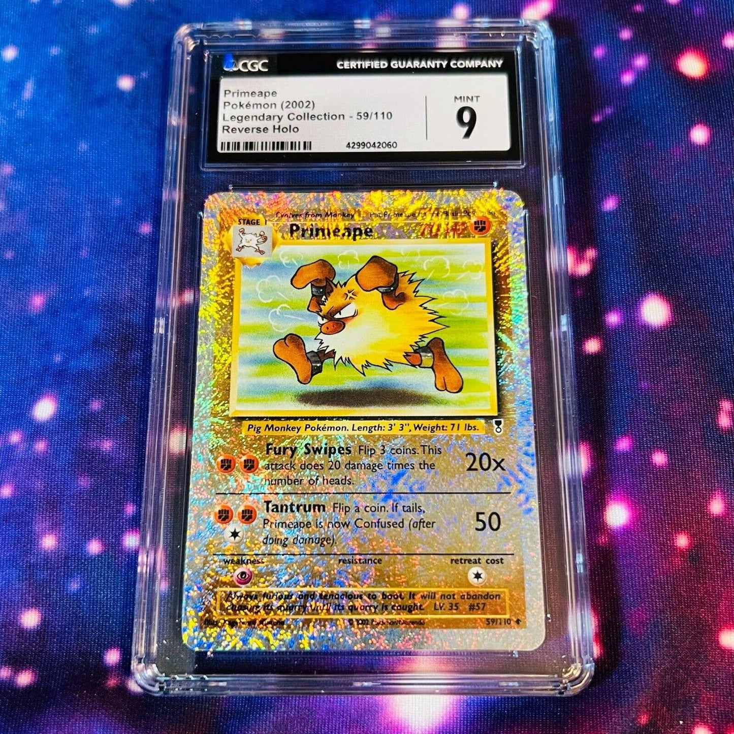 CGC 9 MINT Primeape 59/110 Pokémon Legendary Collection Reverse Holo (PSA/BGS)