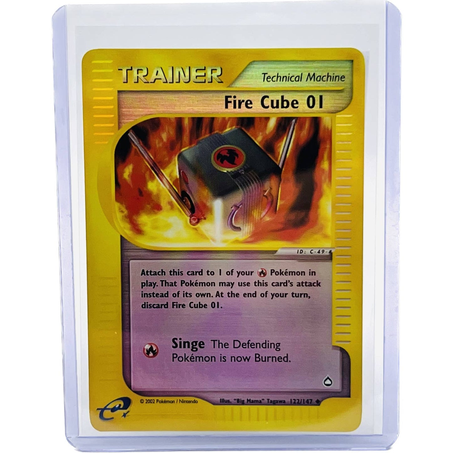 Pokémon Fire Cube 01 Trainer 122/147 Aquapolis Reverse Holo TCG Pokemon Card NM