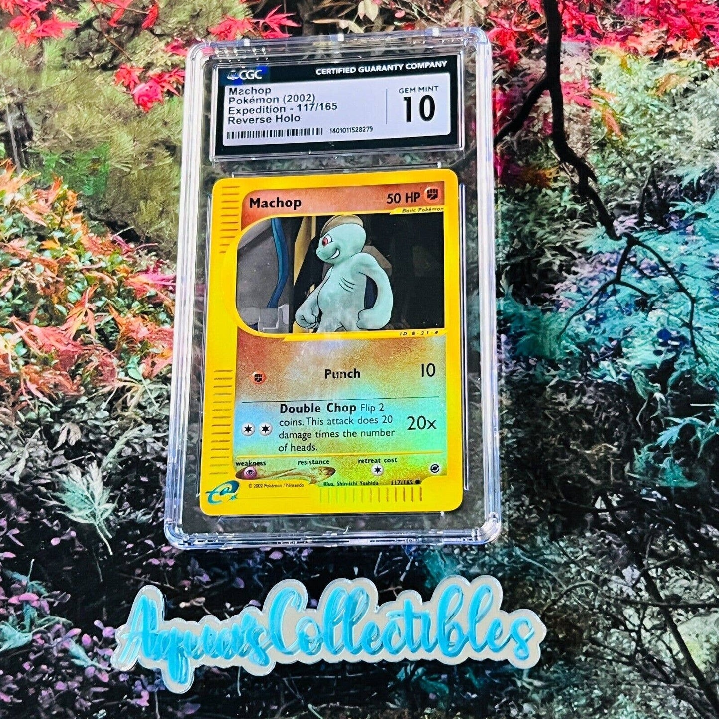 CGC 10 GEM MINT Machop 117/165 Pokémon Expedition 2002 Reverse Holo (PSA/BGS)