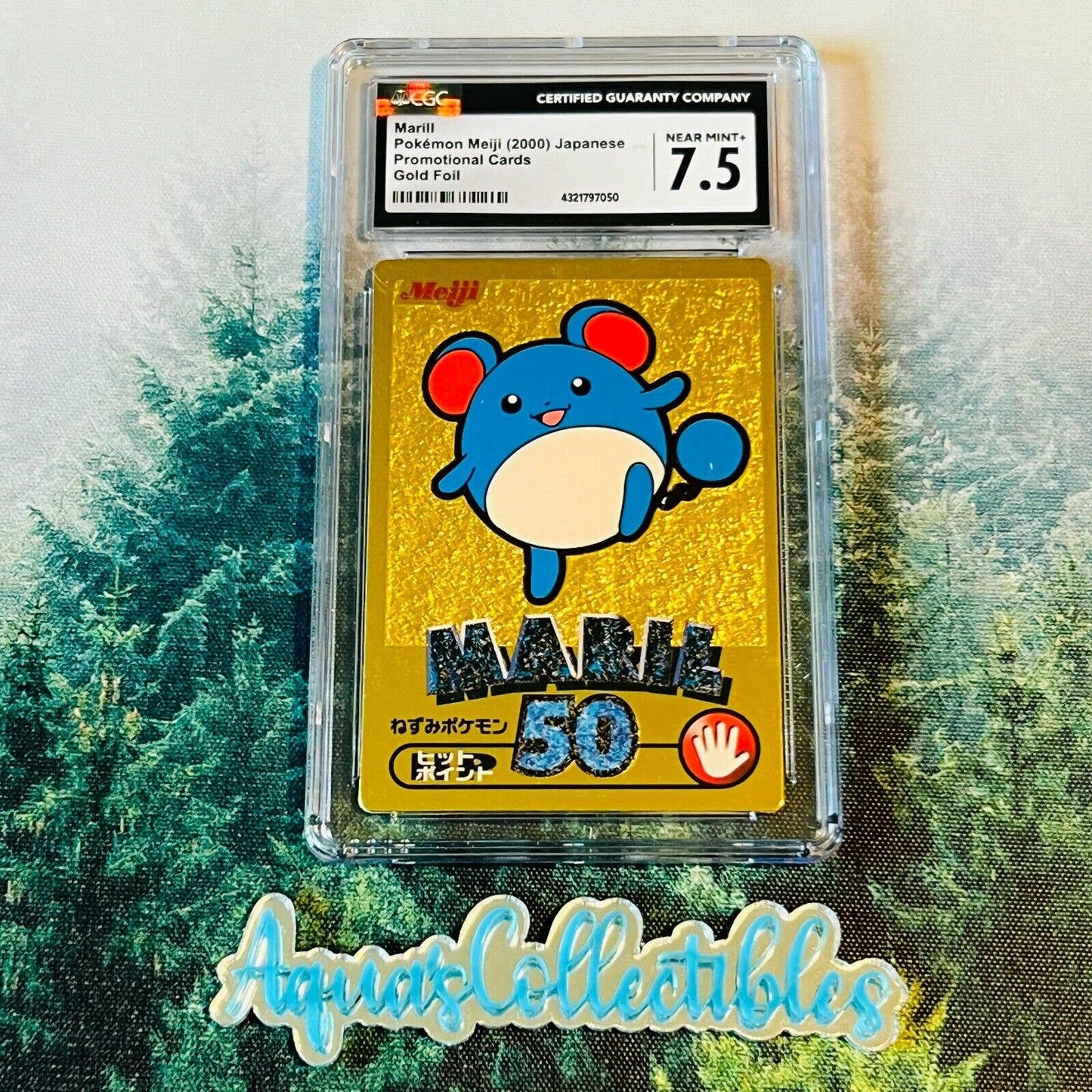 CGC 7.5 NEAR MINT+ Marill Maril Pokemon 2000 Japanese Meiji Promo (PSA/BGS)