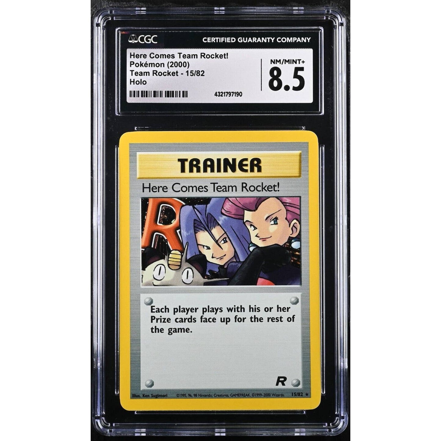 CGC 8.5 NM/MINT+ Here Comes Team Rocket #15 Team Rocket Unlimited (PSA/BGS)