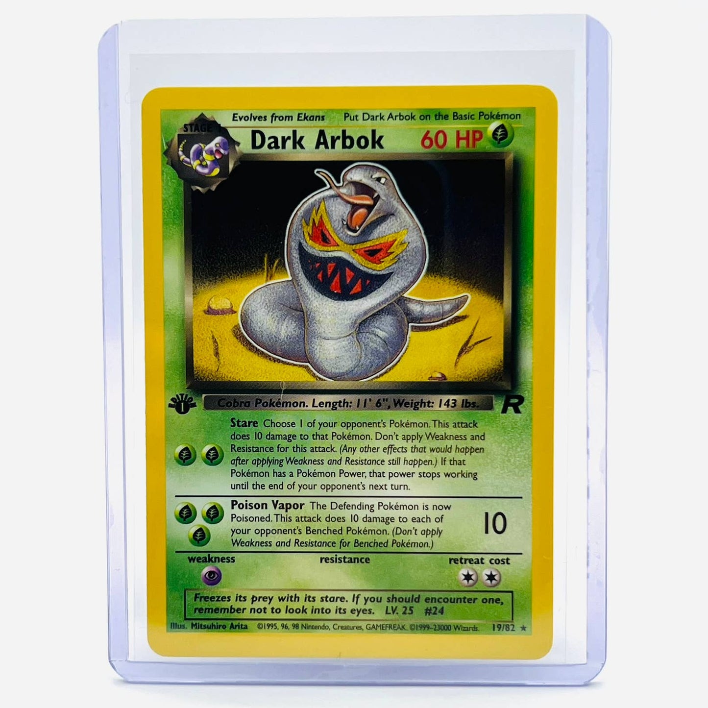 Pokémon Dark Arbok 1st Edition 19/82 Team Rocket TCG Non Holo Rare Card NM-MT