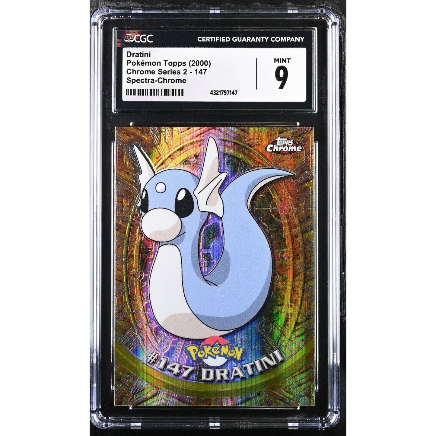 CGC 9 MINT Dratini Spectra #147 Pokemon 2000 Topps Chrome Holo Rare (PSA/BGS)