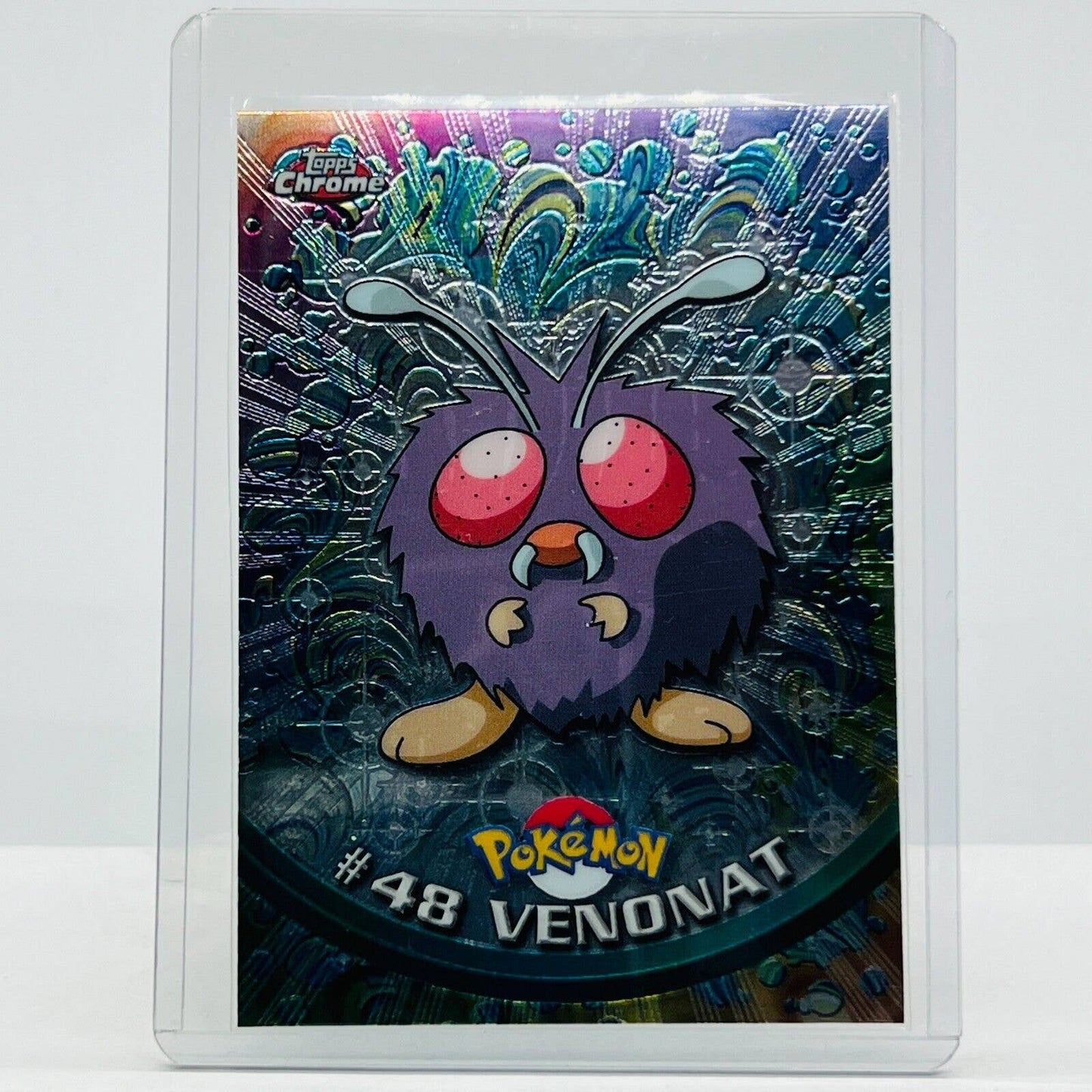 Pokémon Venonat #48 Pokemon 2000 Topps TV Animation Chrome Series 1 Holo Foil