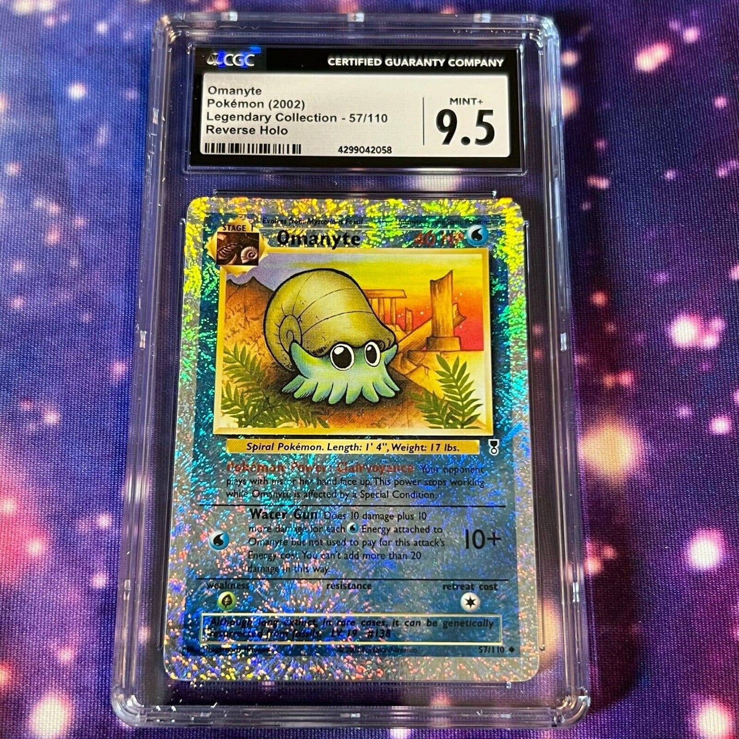 CGC 9.5 MINT+ Omanyte 57/110 Pokémon Legendary Collection Reverse (PSA/BGS)