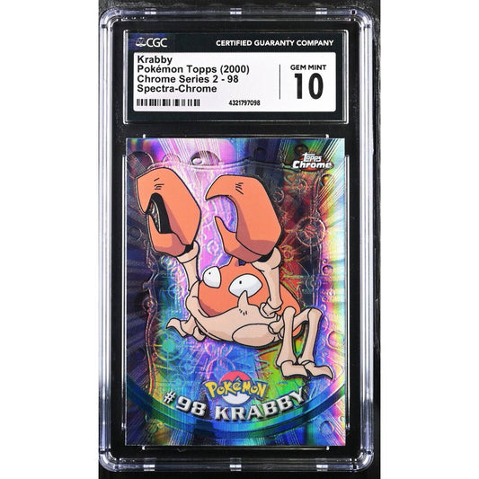 CGC 10 GEM MINT Krabby Spectra #98 Pokemon 2000 Topps Chrome Rare (PSA/BGS)